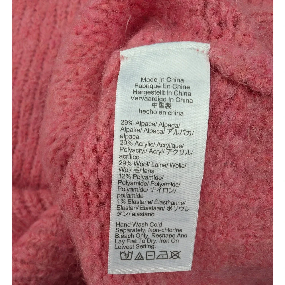 J Crew Sweater Womens XS Pink Alpaca Pink Minimal Preppy Chunky Knit Capsule